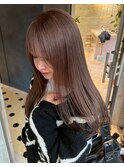 ラベンダーブラウングレージュカラーダブルアカラーブリーチヘア