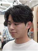 フェザーパーマ/ニュアンスパーマ/毛流れセンターパート/渋谷