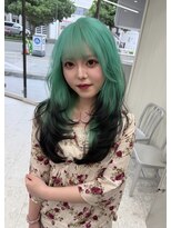 ペヴァ バイ シエンゴールド(PEVA by CIEN gold) レイヤーカット/ミントグリーン/裾カラー#浜松駅#カラー