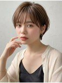 大人可愛い30代40代50代小顔ショートボブ丸みショート