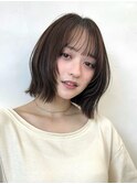 『レイヤーボブ/くびれボブ/透明感カラー/ショコラベージュ』
