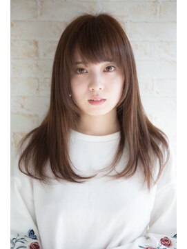 ヘアーサロン ル リアン(Le Lien) 斜めバング　ストレートロング