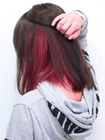 クアトログランシュ 水戸店(QUATRO×GranCieux)&nbsp;【QUATRO】インナーカラー×レッド