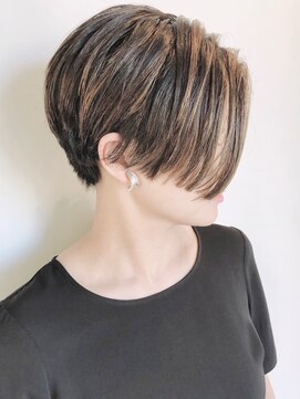 モリオフロムロンドン 原宿本店(morio from London) 【モリオ原宿】黒髪ハンサムショート前髪なし外国人風ハイライト