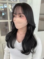 アリュウル 表参道 青山(Allure)&nbsp;黒髪　ダークトーン　小顔ヘア　顔まわりカット　水越