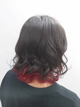 ヘア イノウエ HAIR INOUE インナーカラー×レッド