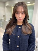 韓国ヘア　ロングヘア　レイヤーカット　前髪カット　くびれ巻き