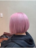 小顔ショートボブ×美髪ピンク[新宿/髪質改善/ヘッドスパ]