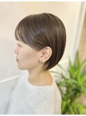 ボブ ハイトーンボブ ミニボブ ハイライトカラー ベージュ