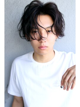 ブラン 天王寺(Blanc) 【Blanc】センターパート＿黒髪＿パーマ