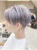 ダークアッシュ 韓国マッシュ シルバーカラーマッシュショート