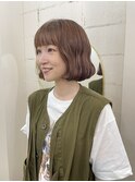 20代30代ピンクブラウン×ゆるふわボブ/山下