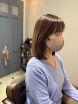 ワ ヘアー(wa-hair)&nbsp;大人可愛い　透明感　くびれミディ　レイヤーボブくすみベージュ