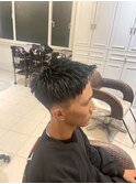 スパイキー風刈り上げショートカット10代20代パーマフェード