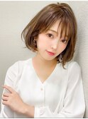 20代30代シースルー前髪で可愛い結べるボブ