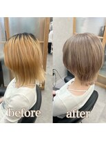 ヘアサロン ドットプラス 町田店(dot. plus)&nbsp;くびれヘア/アプリコットオレンジ/夏のヘアアレンジ/町田