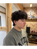 波巻きパーマ/センターパート/メンズカット/メンズパーマ/香椎駅