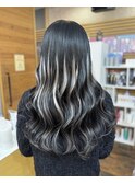 ＊米子｜落とせる黒染め×エクステハイライトロング＊