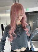 ロング　ケアブリーチ　ミルクティーベージュ　顔まわり　10代