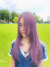 ピエスデシュブー(piece des cheveux) 宇都宮で出来る透明感パープルと顔まわりレイヤー