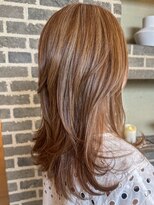 トップヘアーラウンジ 知立(TOP HAIR Lounge)&nbsp;知立ウルフレイヤーカットくびれ白髪ぼかしハイライトオレンジ