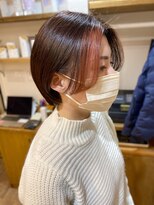 ヘアーホームイロ(Hair Home IRO)&nbsp;ペールピンクのフェイスフレーミングカラー×ショートボブ
