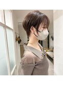 ダブルカラーナチュラルブラウン丸みショート