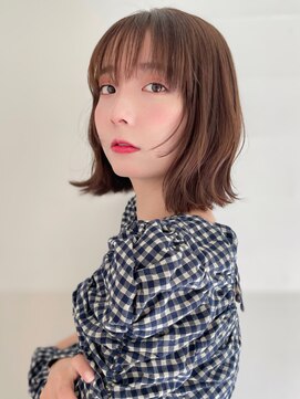 ハニーシブヤ(HONEY shibuya) ふんわりカール結べるくびれボブ前髪ありヘルシースタイル