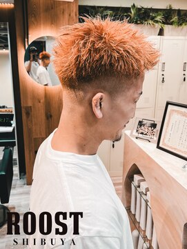 ルースト 渋谷店(ROOST) オレンジ/スパイキーショート/フェードカット