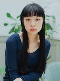 ワンレングス黒髪ロング
