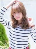 +vivace愛宕+ミルクティーピンク×大人ロングウルフパーマj