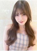 韓国風前髪ゆるウェーブヘア