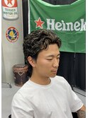 オールバックパーマ