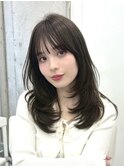 ワンカールレイヤーカット/赤みなし透明感カラー/ミディアム