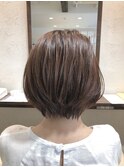 前髪なし大人ショートボブ30代40代50代/シアーイルミナカラー