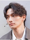 渋谷mensアクティブショートフェザーパーマセンターパート