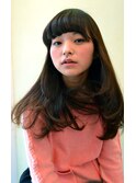厚めバングナチュラルロング
