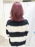 10代20代ガーネットレッド/くびれミディアムレイヤー