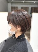 髪質改善×韓国風顔周りショート×オレンジブラウン