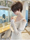 ショート×ハイライト白髪ぼかし×マチルダボブ[心斎橋]