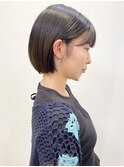 【松戸　石山】黒髪ナチュラルミニボブ耳掛けボブ前髪あり