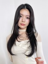 アルバム 新宿(ALBUM SHINJUKU)&nbsp;ロングおくれ毛顔周りレイヤー韓国ヘア_F40555