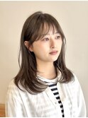 小顔黒髪レイヤーカット×アッシュカラー20代30代40代
