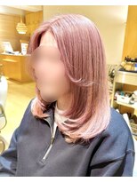 オーガニックエコ 川越(organic+eco)&nbsp;ミディアムレイヤーカット×大人ガーリーピンクベージュ