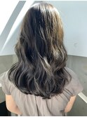 グレージュカラーオリーブカラーレイヤーカット韓国甲府美容室