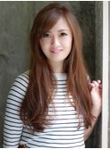 外国人風マットカラーと無造作ウェーブ