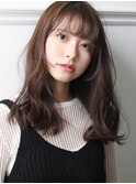 ブラウンベージュゆるふわセミロング