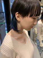 ビビト(bibito) bibito 重め前髪インナーカラーマッシュネオウルフ ネイビー