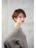 イメチェン大人かわいい前下がりショートボブ×グレージュ