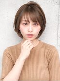 ★大人かわいいカーキグレージュシースルーマニッシュショート